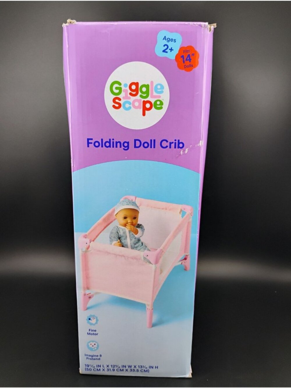 Gigglescape Folding Doll Crib Ages 2+ For 14-Inch Dolls